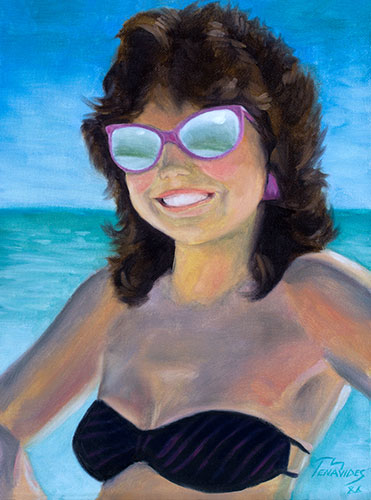 Oil Painting Beach Female